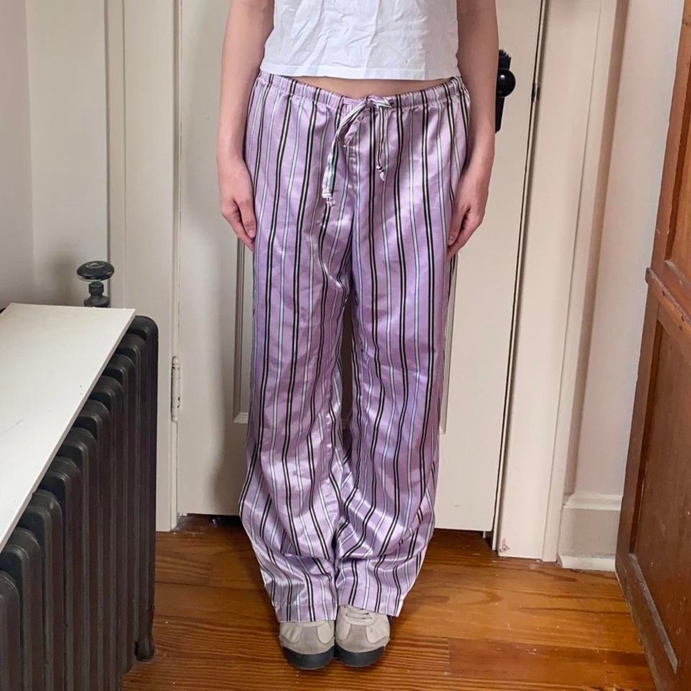 Vintage 90s y2k low rise wide leg striped pants Size L old navy